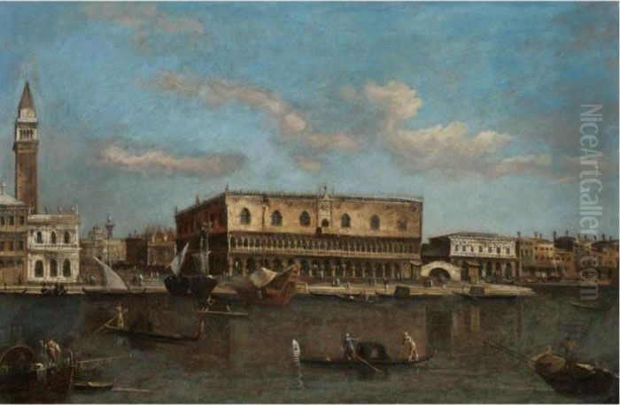 Venice, A View Of The Dogana With The Doge's Palace Oil Painting by Michele Marieschi