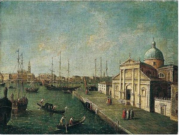 Venice, A View Of San Giorgio 
Maggiore With The Bacino Beyond And The Riva Degli Schiavoni In The 
Distance, Looking North Oil Painting by Michele Marieschi