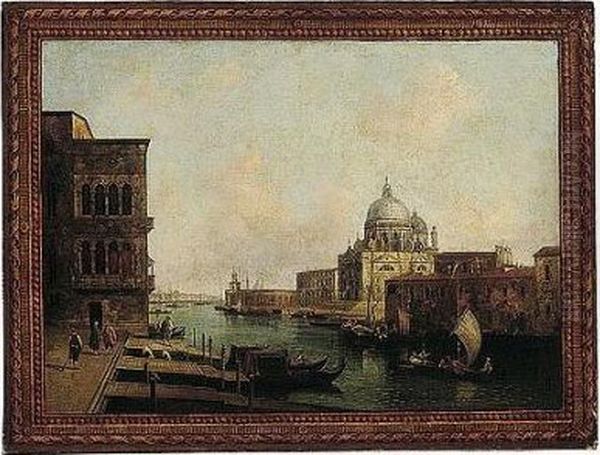 Venice, The Grand Canal Looking 
Towards The Church Of Santa Maria Della Salute And The Dogana, From The 
Campo Santa Maria Zobenigo Oil Painting by Michele Marieschi