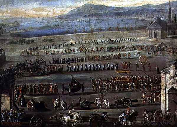 The Funeral Procession for the Doge F. Morosini Oil Painting by Alessandro Piazza