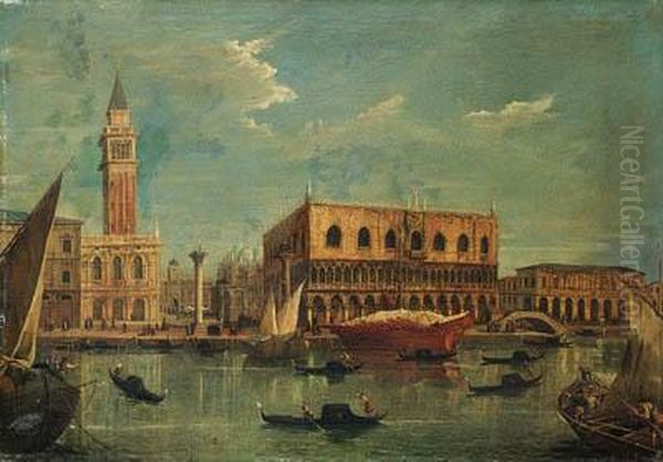 The Bacino Of The Grand Canal, 
Venice, Looking Towards Thepiazzetta And The Doge's Palace Oil Painting by Michele Marieschi