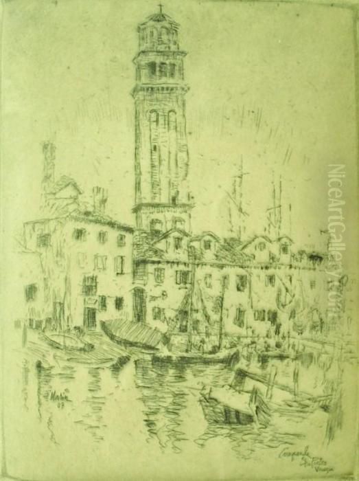 ''campanile, 
Sta Pietra, 
Venezia'' Oil Painting by John Marin