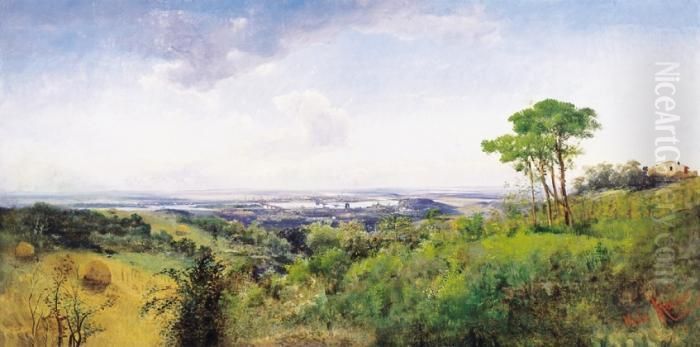 Budapest View From The Buda Hills Oil Painting by Henry Marko