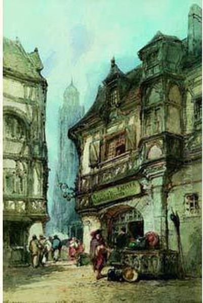 Auxerre, Vieille Rue Oil Painting by Paul Marny