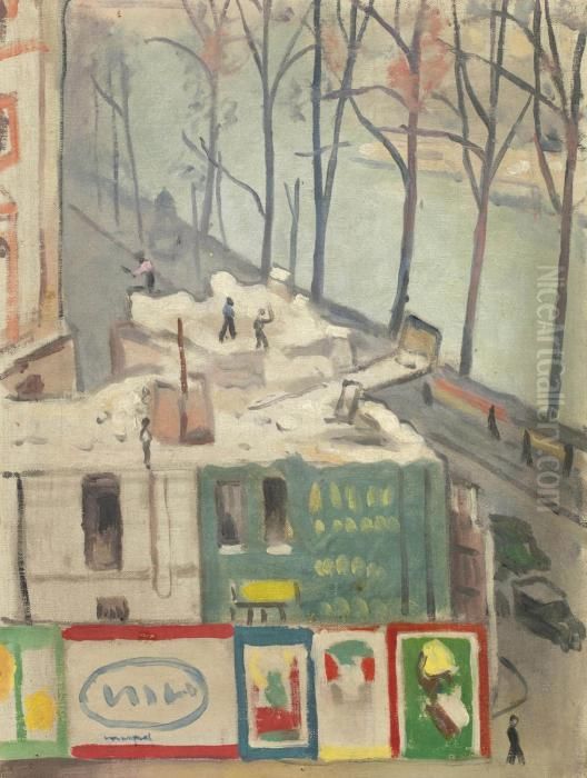 Les Affiches, Quai De Conti Signe 'marquet' Oil Painting by Albert Marquet