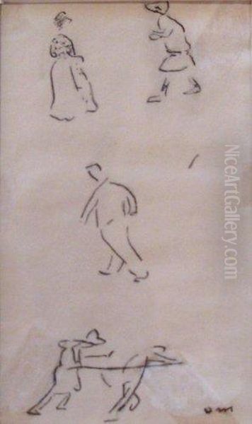 Personnages A Marseille Oil Painting by Albert Marquet