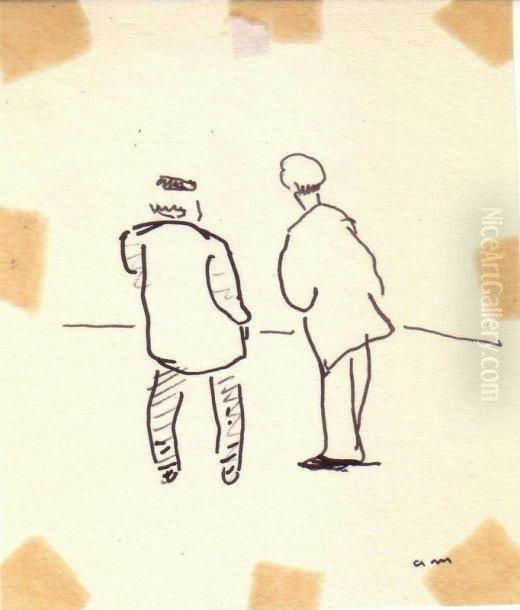 Deux Hommes De Dos Oil Painting by Albert Marquet