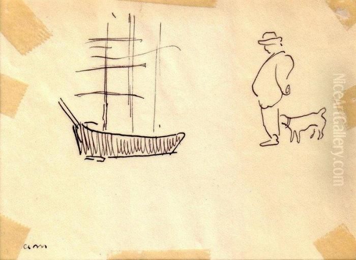 Promeneur Et Son Chien Sur Le Port De Marseille Oil Painting by Albert Marquet