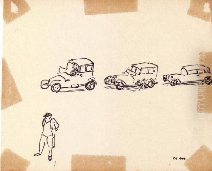 Trois Automobiles, Boulogne Sur Mer Oil Painting by Albert Marquet