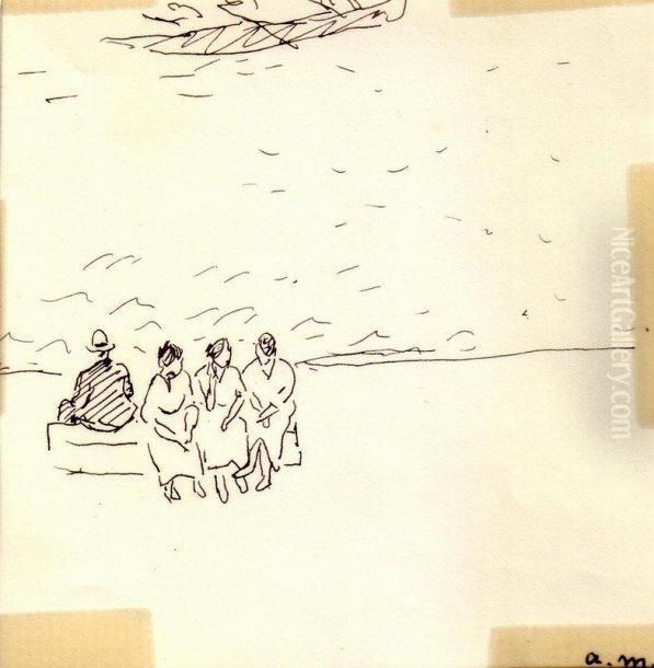 Sur Un Banc, Venise Oil Painting by Albert Marquet