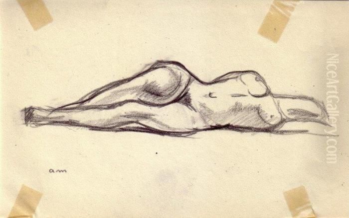 Nu Allonge Jambe Pliee Oil Painting by Albert Marquet