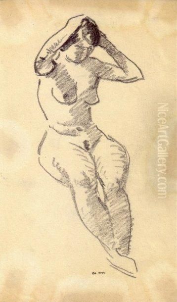 Nu Assis, La Main Dans Les Cheveux Oil Painting by Albert Marquet