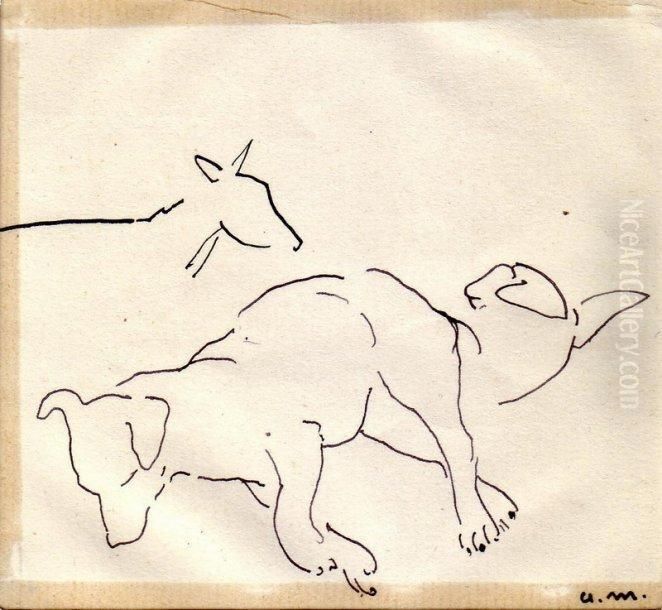 Chiens Couches, Djenan Sidi Said, Alger Oil Painting by Albert Marquet