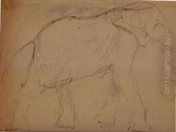 Zoo De Vincennes : Elephant Oil Painting by Albert Marquet