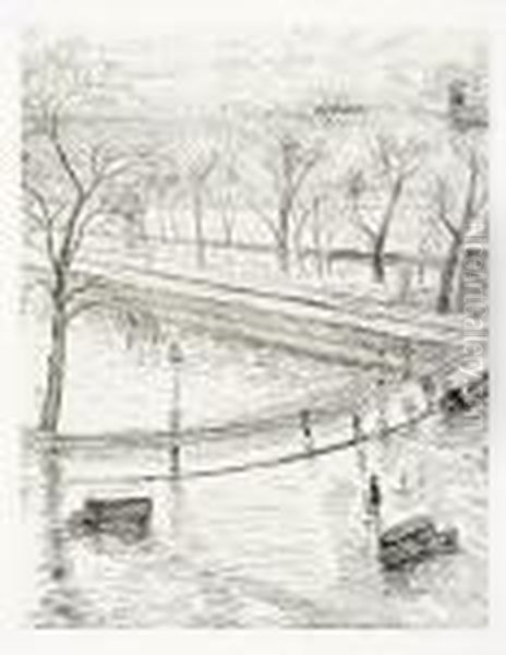 Konvolut Von Drei Blatt Druckgraphiken Mit Ansichten Von Paris Oil Painting by Albert Marquet