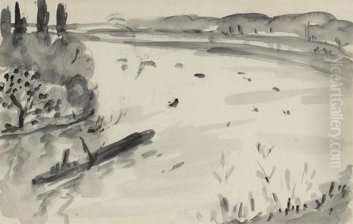 Au Bord De La Riviere Oil Painting by Albert Marquet