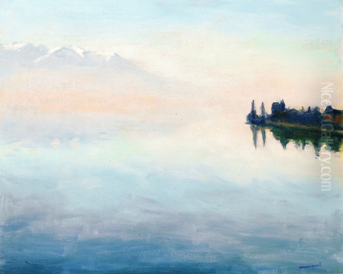 Le Lac Leman Vu De Montreux Oil Painting by Albert Marquet