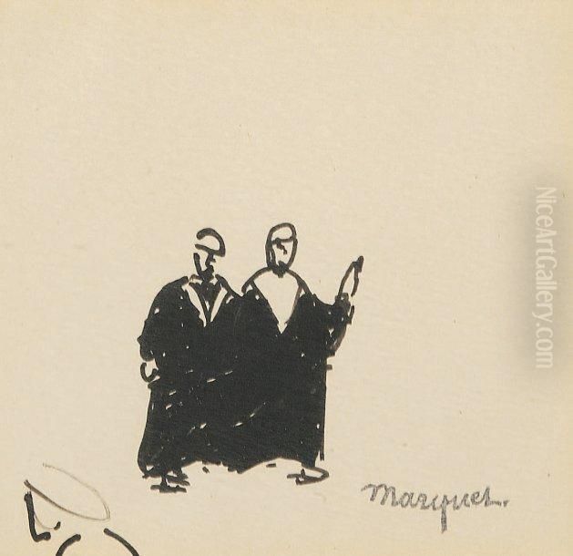 Deux Personnages Marocains Oil Painting by Albert Marquet