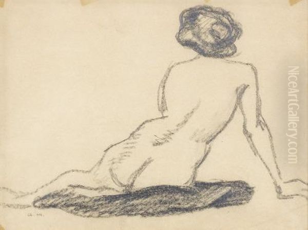 Ruckenakt Einer Frau. Oil Painting by Albert Marquet