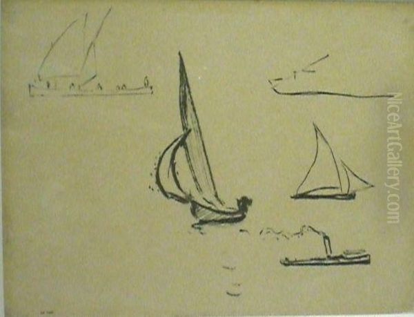 Etude De Voiliers Et Bateaux Oil Painting by Albert Marquet