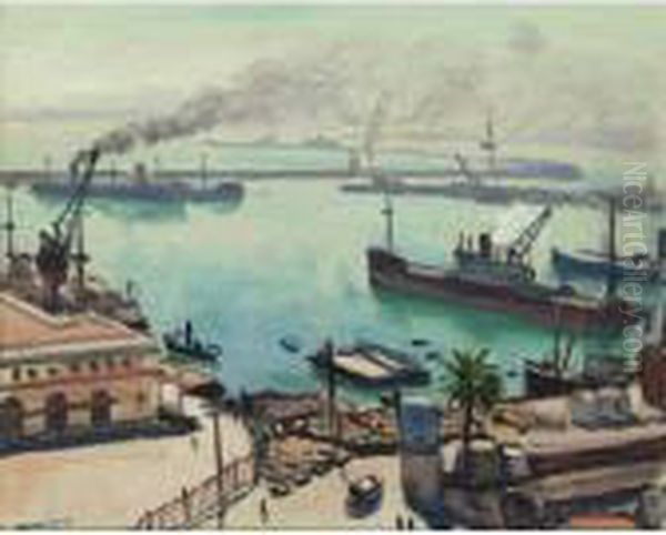 Property From A Private Collection
 

 
 
 

 
 Le Port, Fumees Oil Painting by Albert Marquet