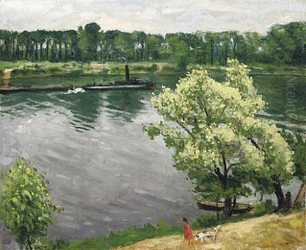La Frette - Bord De Seine Oil Painting by Albert Marquet