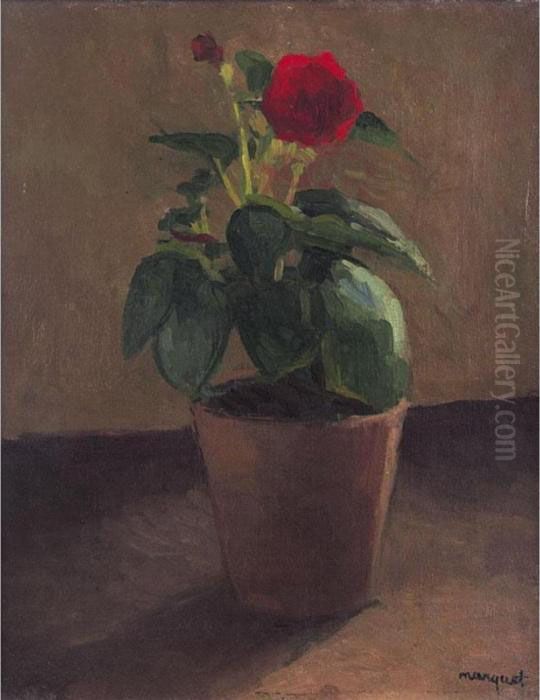 Pot De Fleurs Oil Painting by Albert Marquet