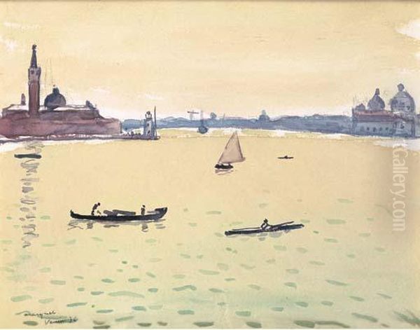 Vue De Venise Oil Painting by Albert Marquet