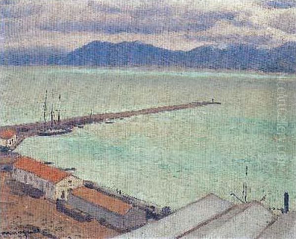 E Bougie, Trois-mats Devant La Jetee, 1925 Oil Painting by Albert Marquet