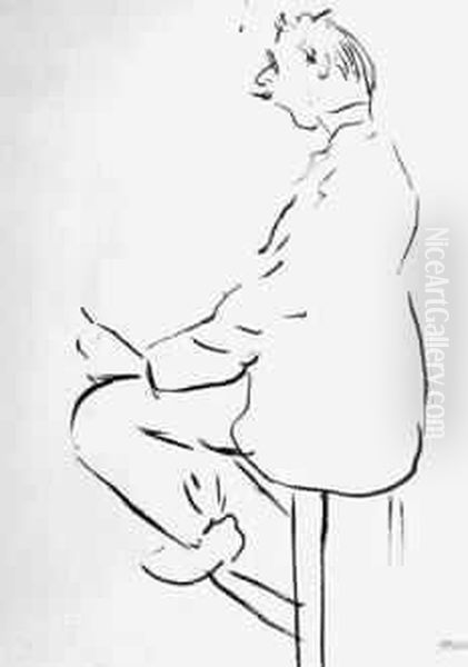 Bordeaux - Paris 
 Autoportrait Au Tabouret Oil Painting by Albert Marquet