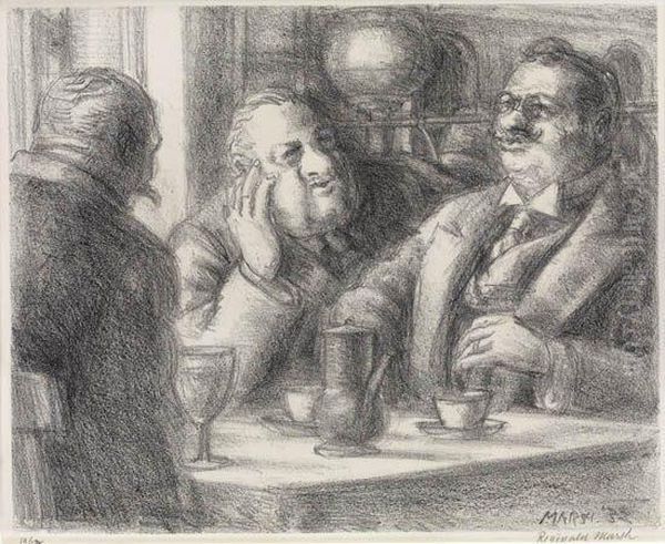 Cafe Brasserie Oil Painting by Reginald Marsh