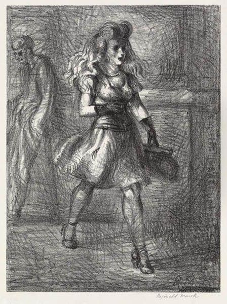 Girl Walking (elevated) Oil Painting by Reginald Marsh