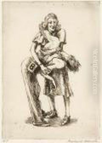 Dance Marathon Oil Painting by Reginald Marsh