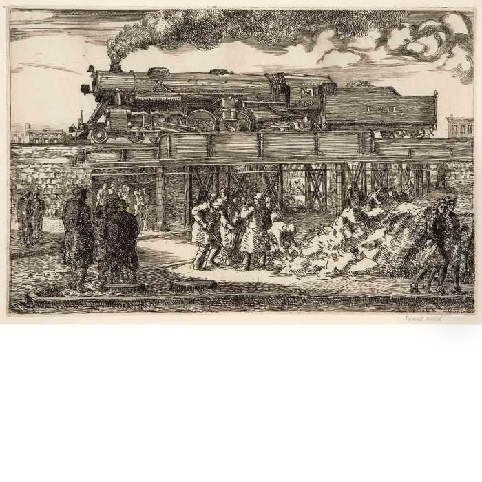 Jersey City Landscape Oil Painting by Reginald Marsh