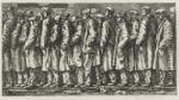 Bread Line - No One Has Starved Oil Painting by Reginald Marsh