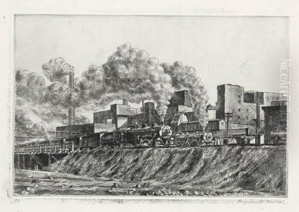 Erie R.r Oil Painting by Reginald Marsh