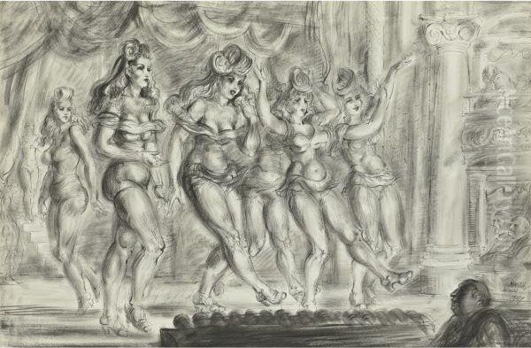 Hudson's Burlesque Oil Painting by Reginald Marsh
