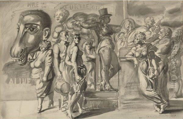 Milo The Mule Face Boy Oil Painting by Reginald Marsh