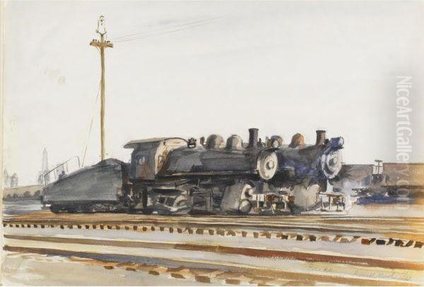 Pennsylvania Railroad Oil Painting by Reginald Marsh