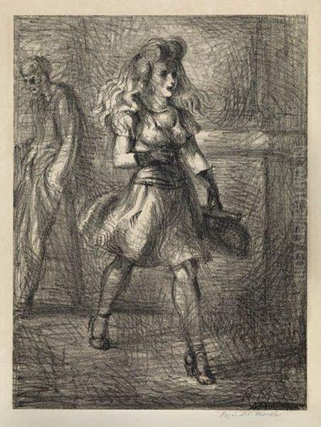 Girl Walking Oil Painting by Reginald Marsh