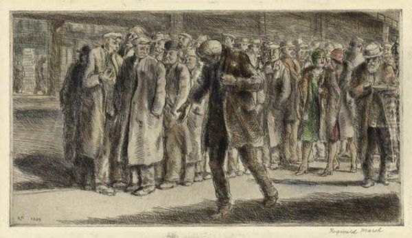 Bread Line Oil Painting by Reginald Marsh