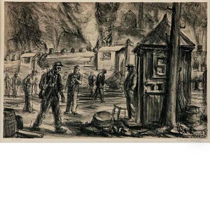 Erie R.r. Yards (sasowsky 18) Oil Painting by Reginald Marsh