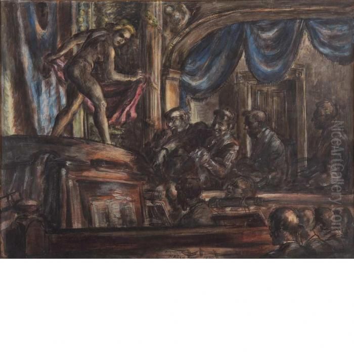 People - Follies Oil Painting by Reginald Marsh