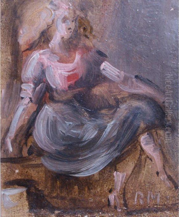 Seated Girl Oil Painting by Reginald Marsh