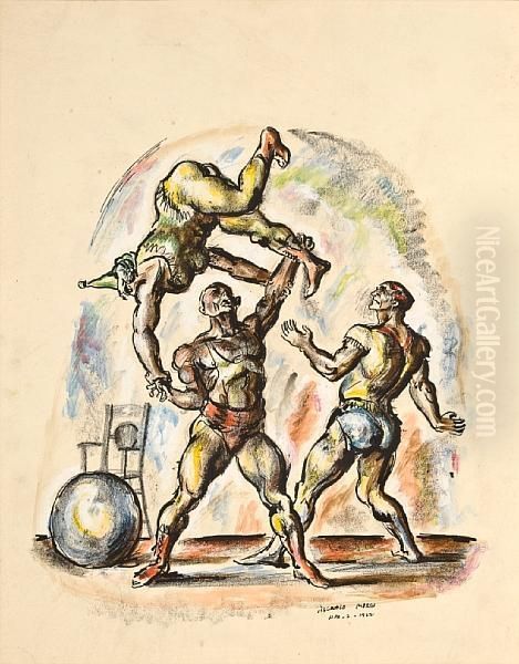 Acrobats Oil Painting by Reginald Marsh