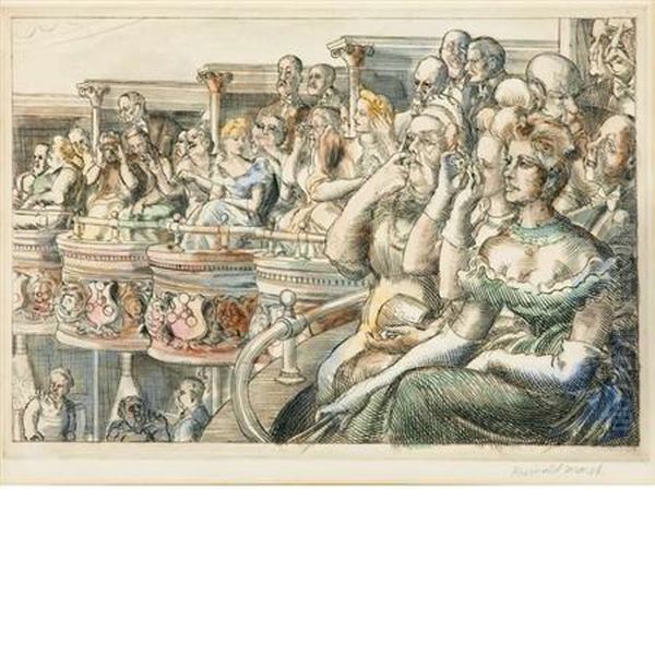 Grand Tier At The Met Oil Painting by Reginald Marsh
