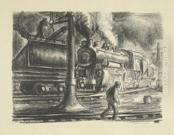 Loco Watering. Oil Painting by Reginald Marsh