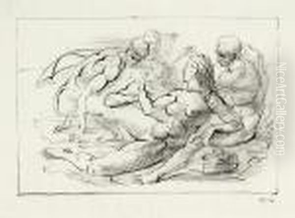 Study For Coney Island Beach Oil Painting by Reginald Marsh