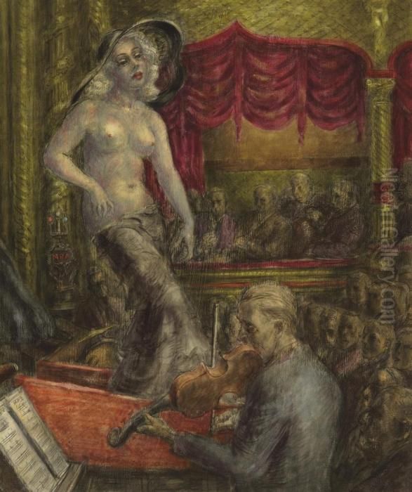 They Pay To See Oil Painting by Reginald Marsh