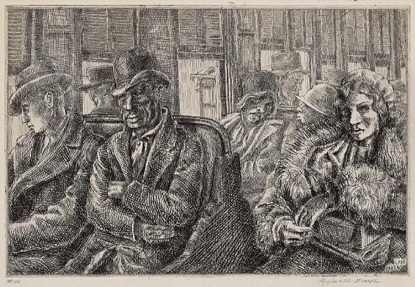 Third Avenue El Oil Painting by Reginald Marsh
